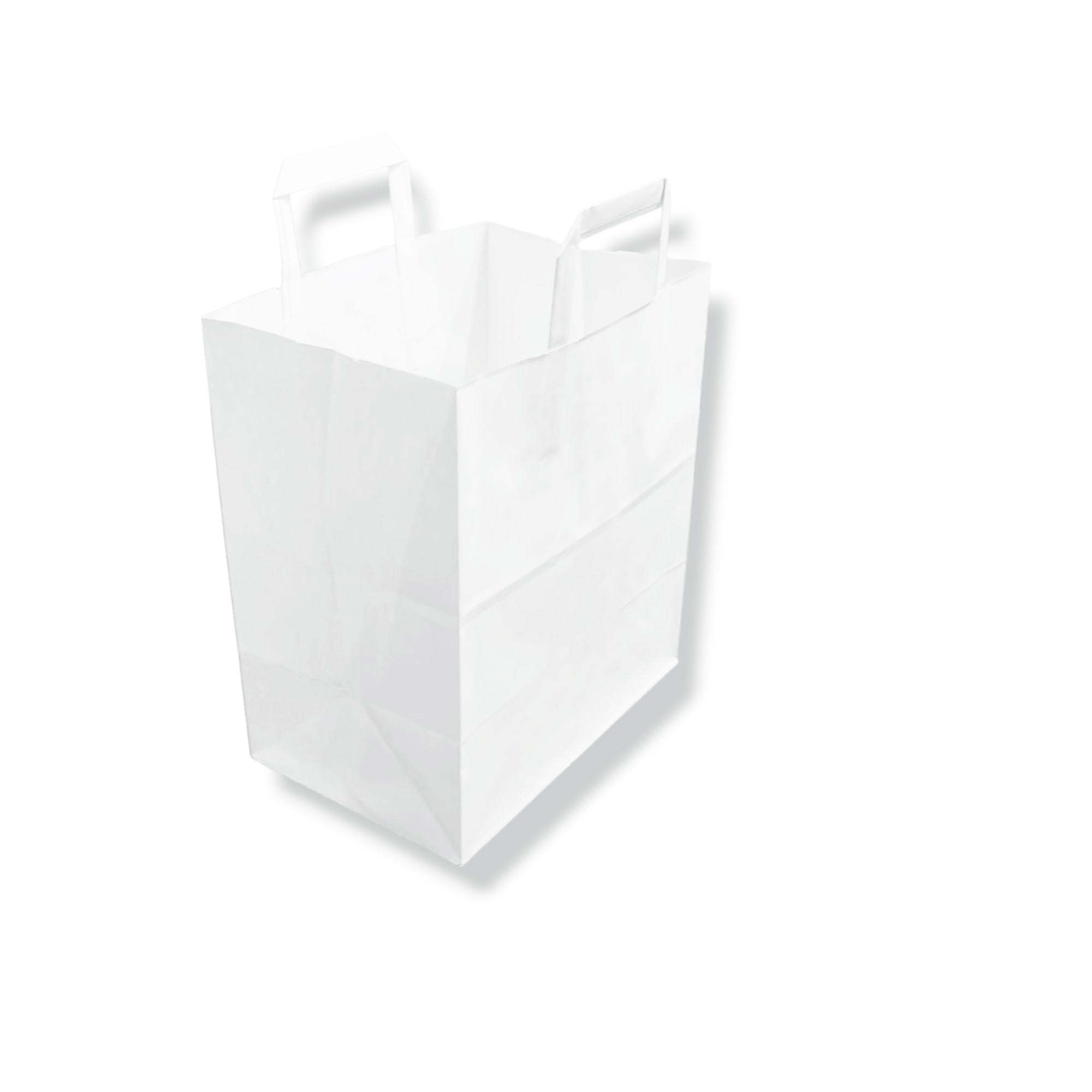 Sac kraft blanc 26+14x30 cm avec poignées plates